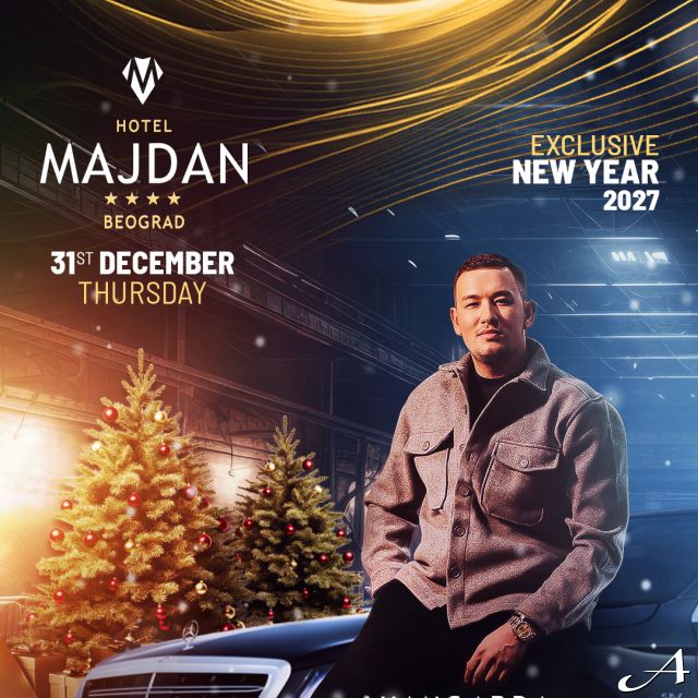 Hotel Majdan - pevač ispred automobila